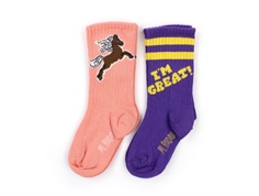 Mini Rodini socks purple (2-pack)